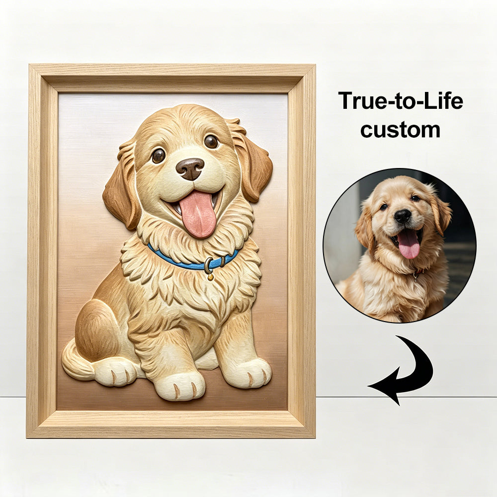 True-to-Life | Custom Handmade Relief Pet Portrait | Two Pets