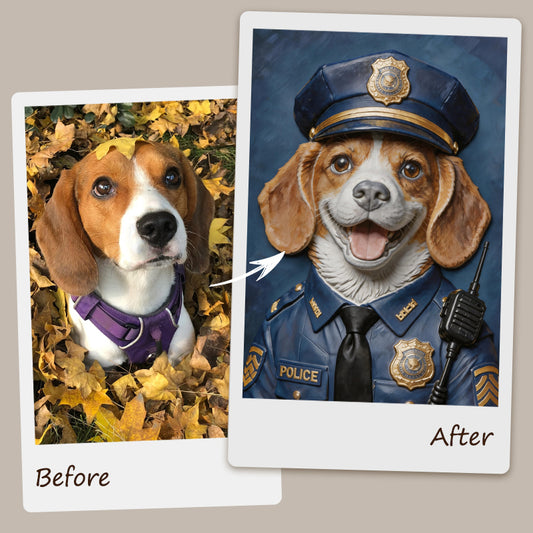 Custom Handmade Relief Pet Portrait | Classic Career Series