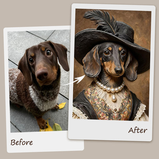 Custom Handmade Relief Pet Portrait | The Royal Collection