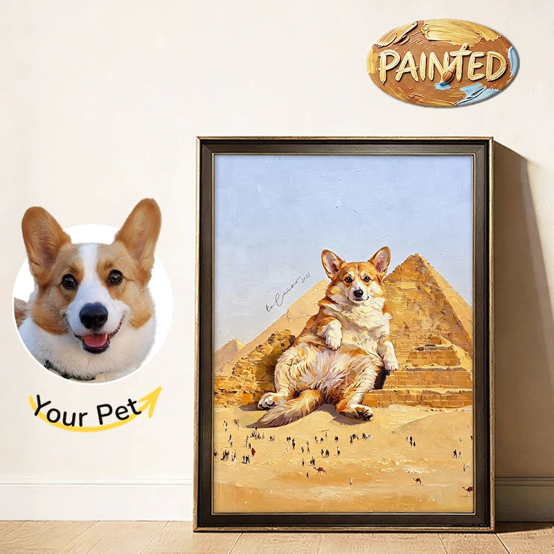 Pyramids of Giza, Cairo | Hand-painted Pet Portrait