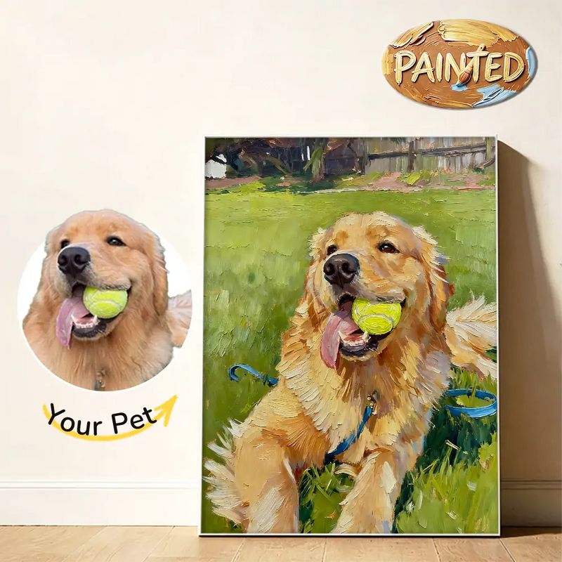 True-to-life Hand-painted Pet Portrait on canvas