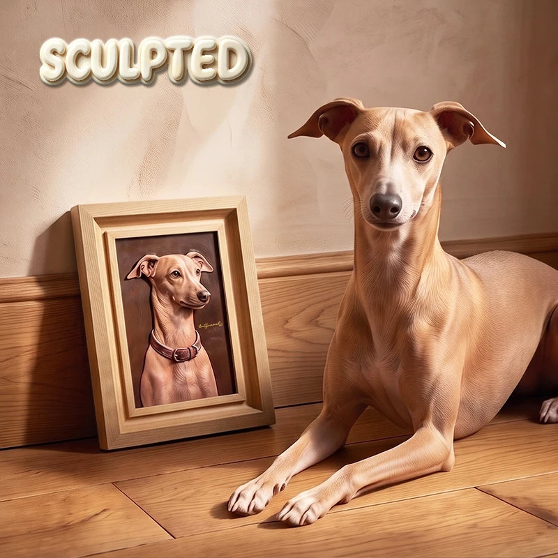 Modern Pet Portrait | Hand-sculpted 3D Pet Portrait