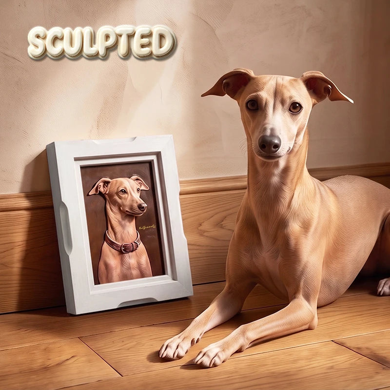 Modern Pet Portrait | Hand-sculpted 3D Pet Portrait