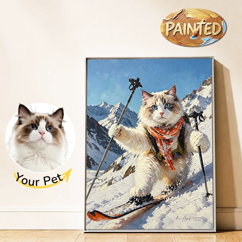 Skier | Hand-painted Pet Portrait