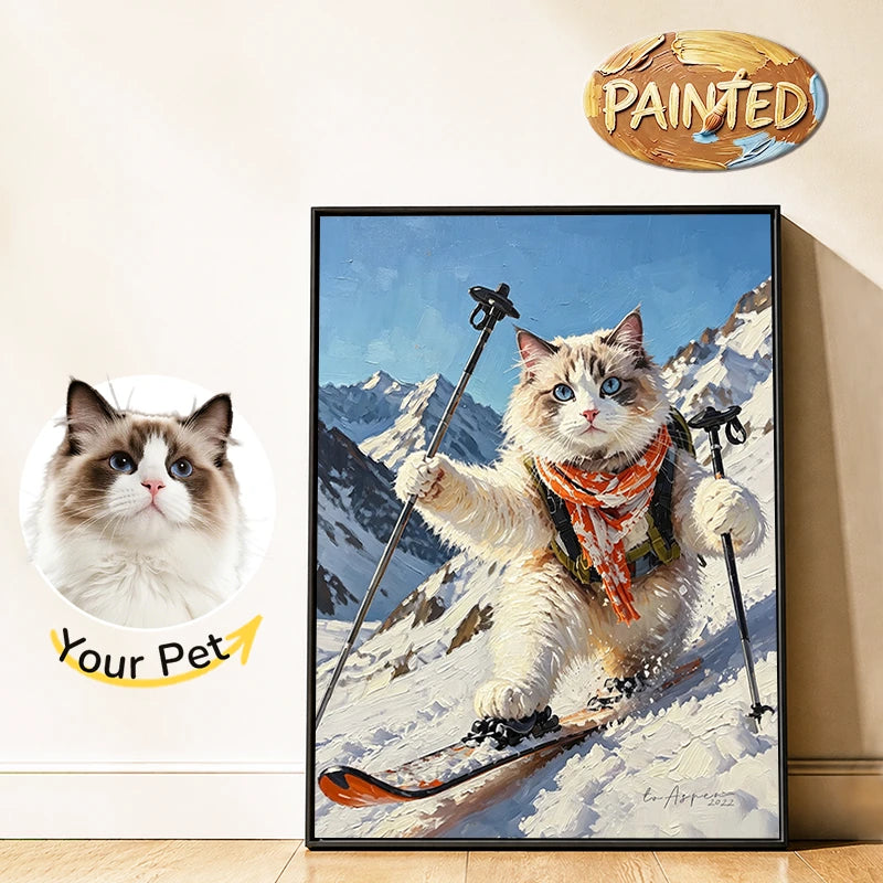 Skier | Hand-painted Pet Portrait