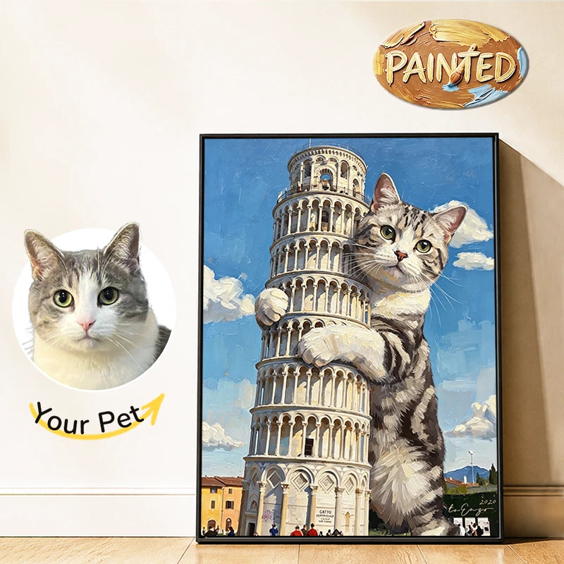 Leaning Tower of Pisa | Hand-painted Pet Portrait