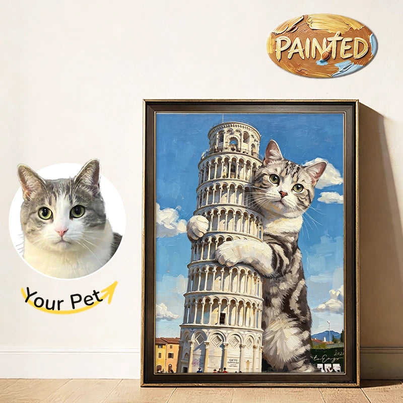 Leaning Tower of Pisa | Hand-painted Pet Portrait