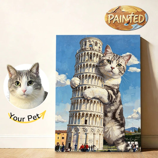 Leaning Tower of Pisa | Hand-painted Pet Portrait