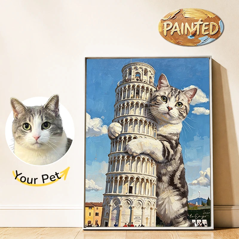 Leaning Tower of Pisa | Hand-painted Pet Portrait