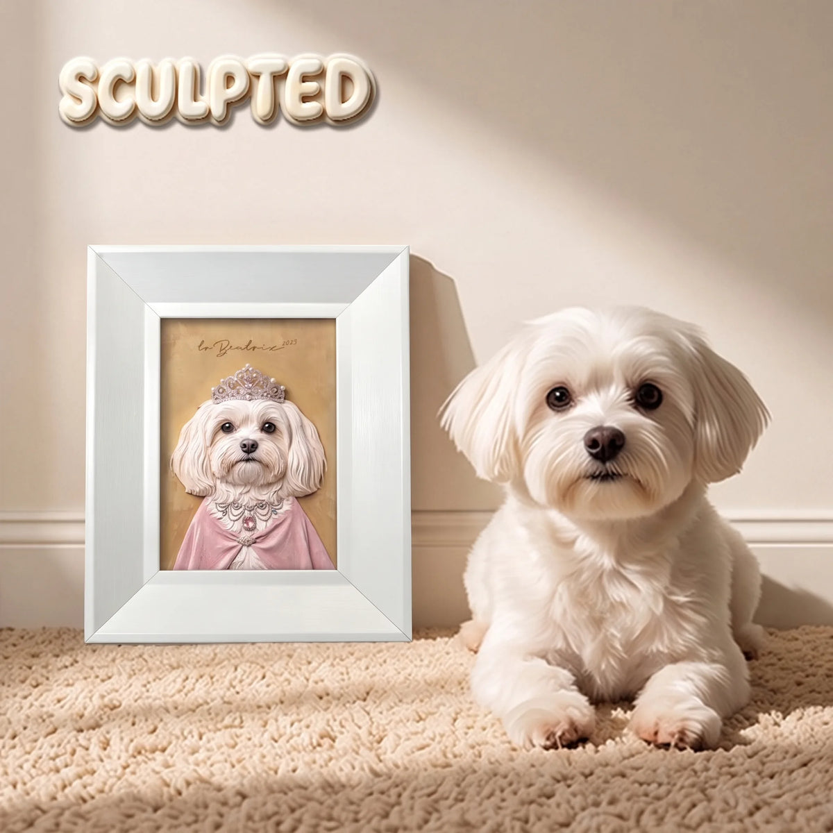 The Queen | Hand-sculpted 3D Pet Portrait