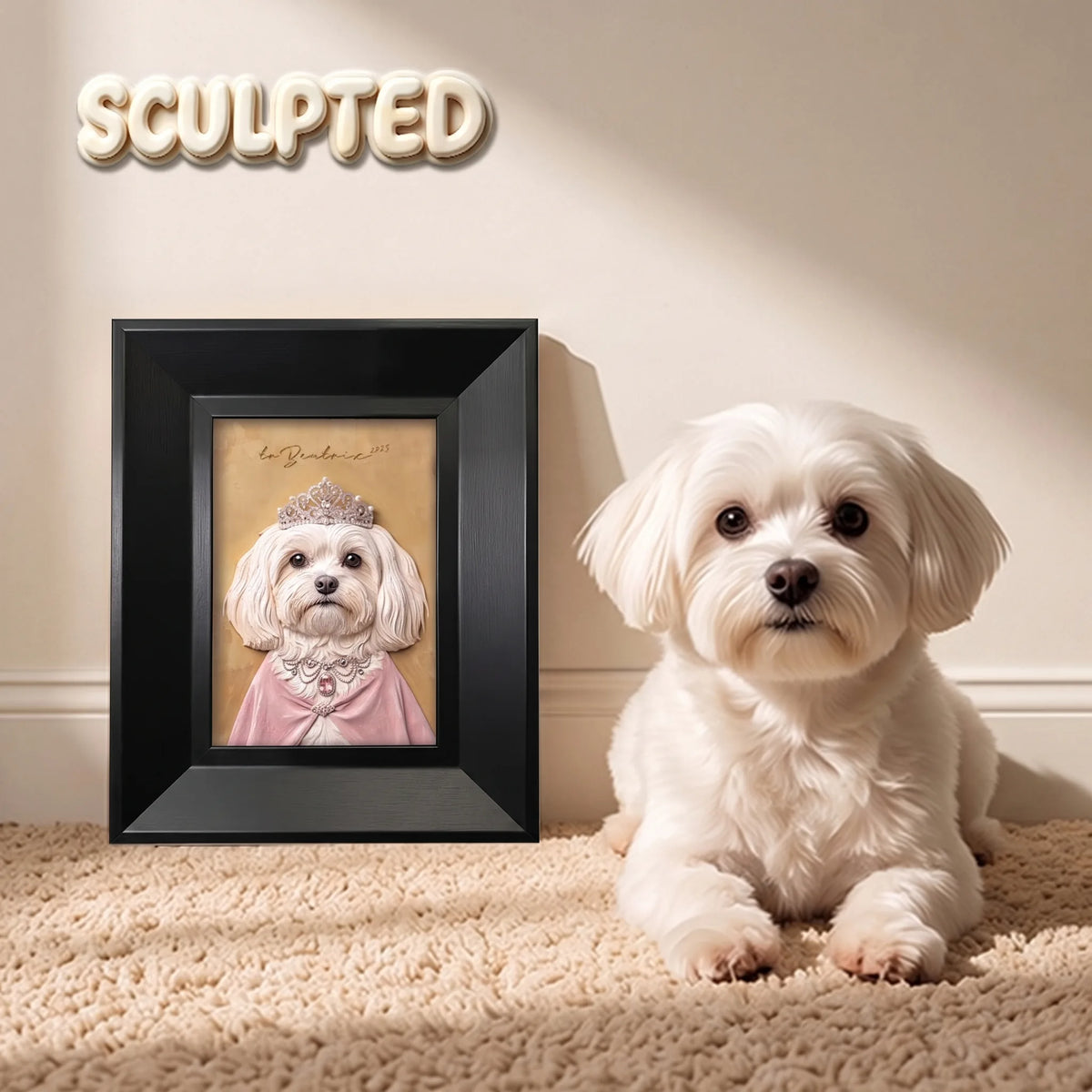 The Queen | Hand-sculpted 3D Pet Portrait
