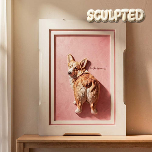 Modern Pet Portrait | Hand-sculpted 3D Pet Portrait