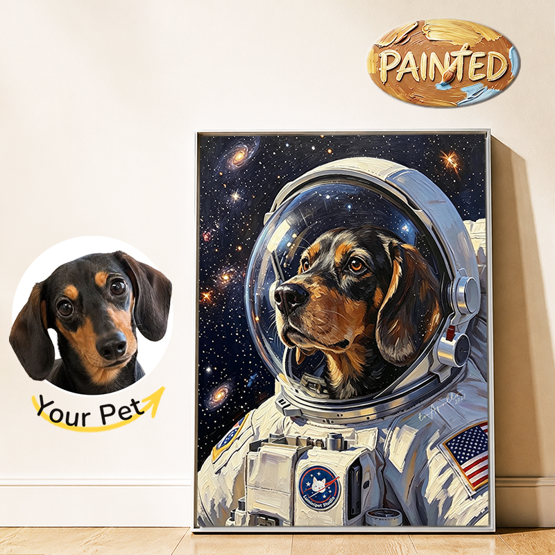 Space Explorer | Hand-painted Pet Portrait