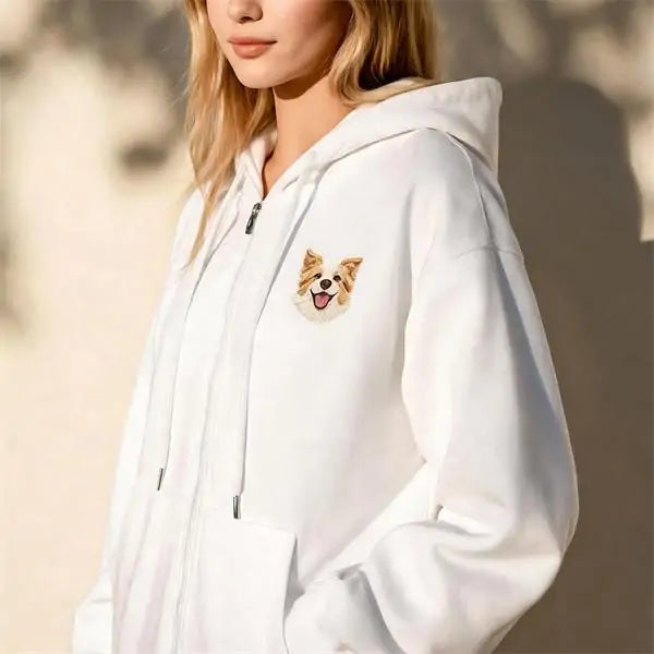Custom Embroidered Pet Zip Hoodie