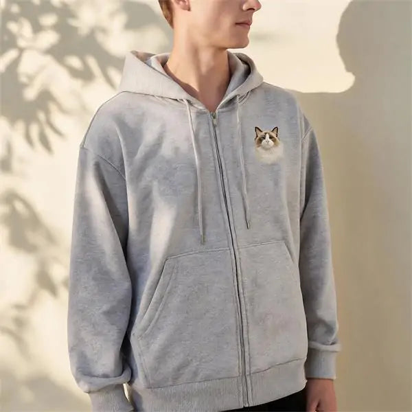 Custom Embroidered Pet Zip Hoodie