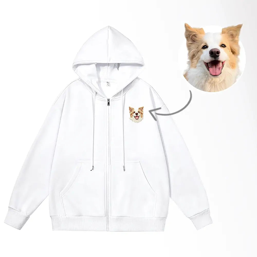 Custom Embroidered Pet Zip Hoodie
