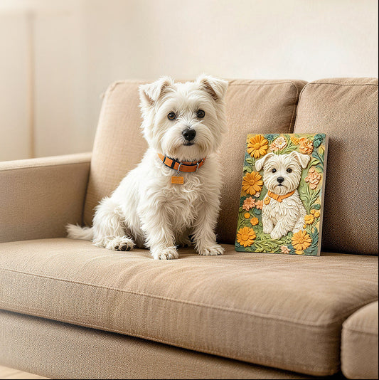 Custom Handmade Relief Pet Portrait | Design Your Own