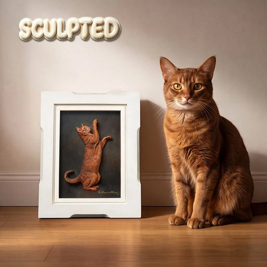 Modern Pet Portrait | Hand-sculpted 3D Pet Portrait