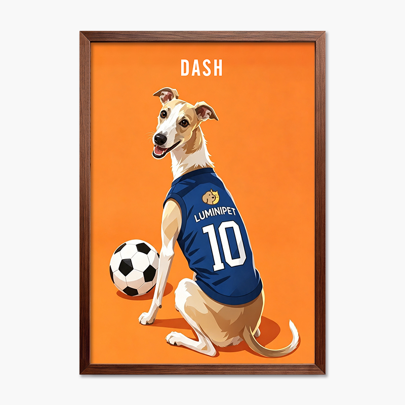 Football Striker | Pet Portrait Print