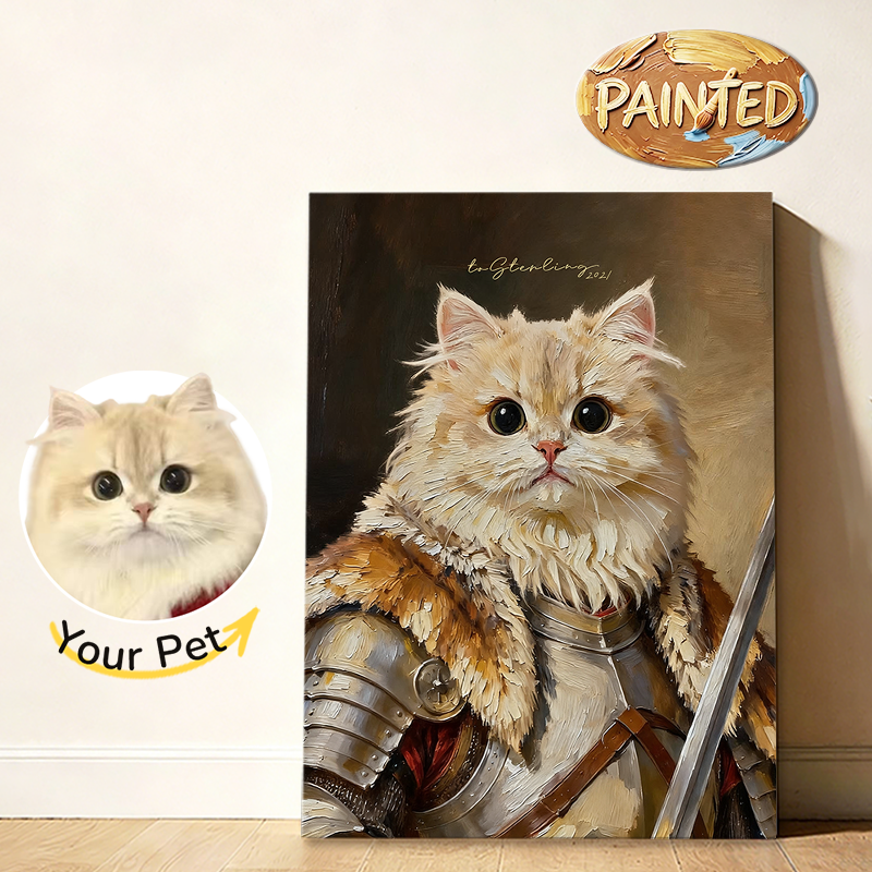 Armored Knight | Hand-painted Pet Portrait