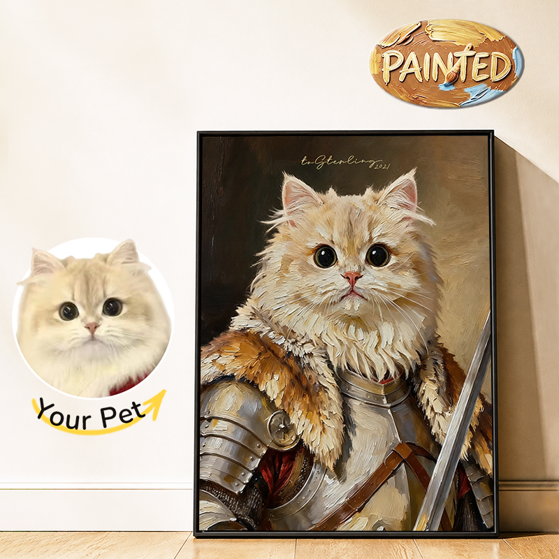 Armored Knight | Hand-painted Pet Portrait