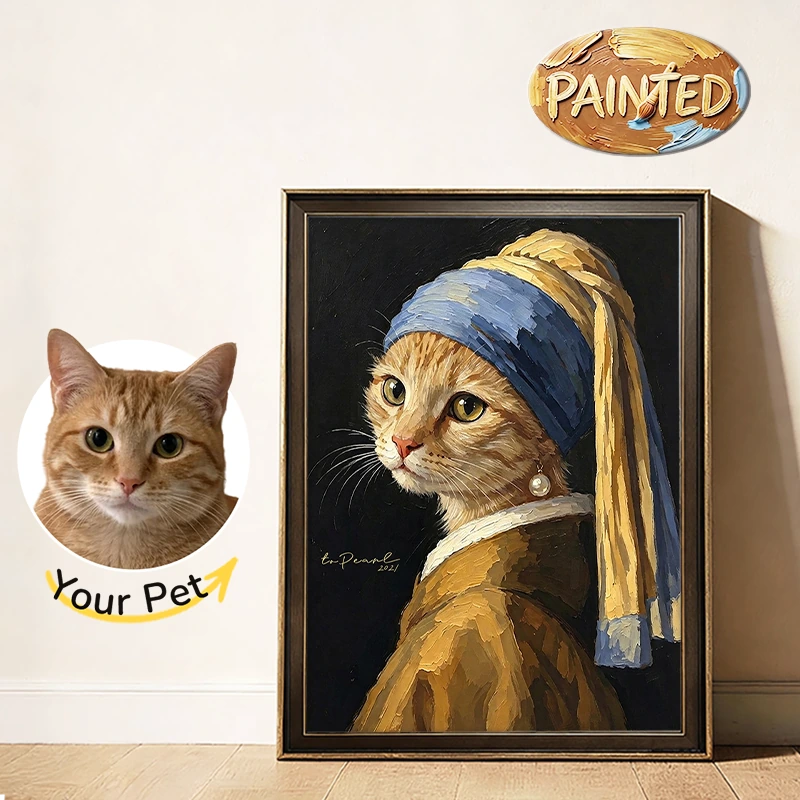 The Pearl Earring | Hand-painted Pet Portrait