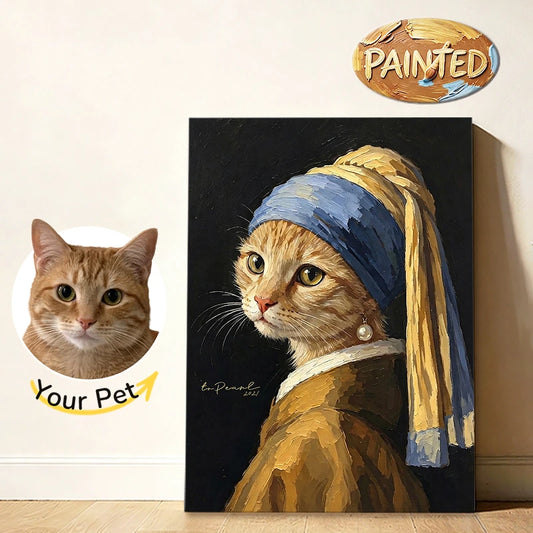 The Pearl Earring | Hand-painted Pet Portrait