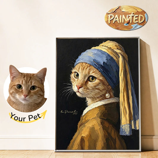 The Pearl Earring | Hand-painted Pet Portrait