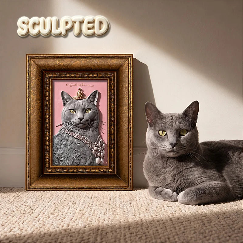 The King | Hand-sculpted 3D Pet Portrait