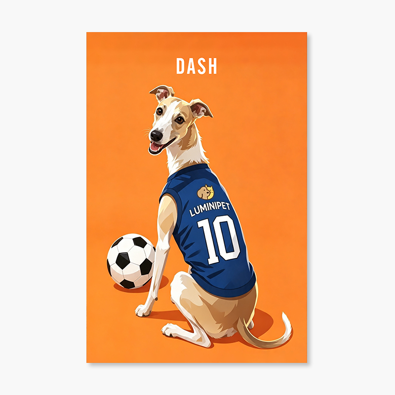 Football Striker | Pet Portrait Print