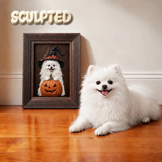 Pumpkin Queen | Hand-sculpted 3D Pet Portrait