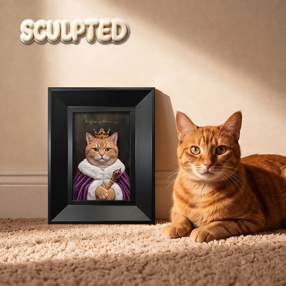The Queen | Hand-sculpted 3D Pet Portrait