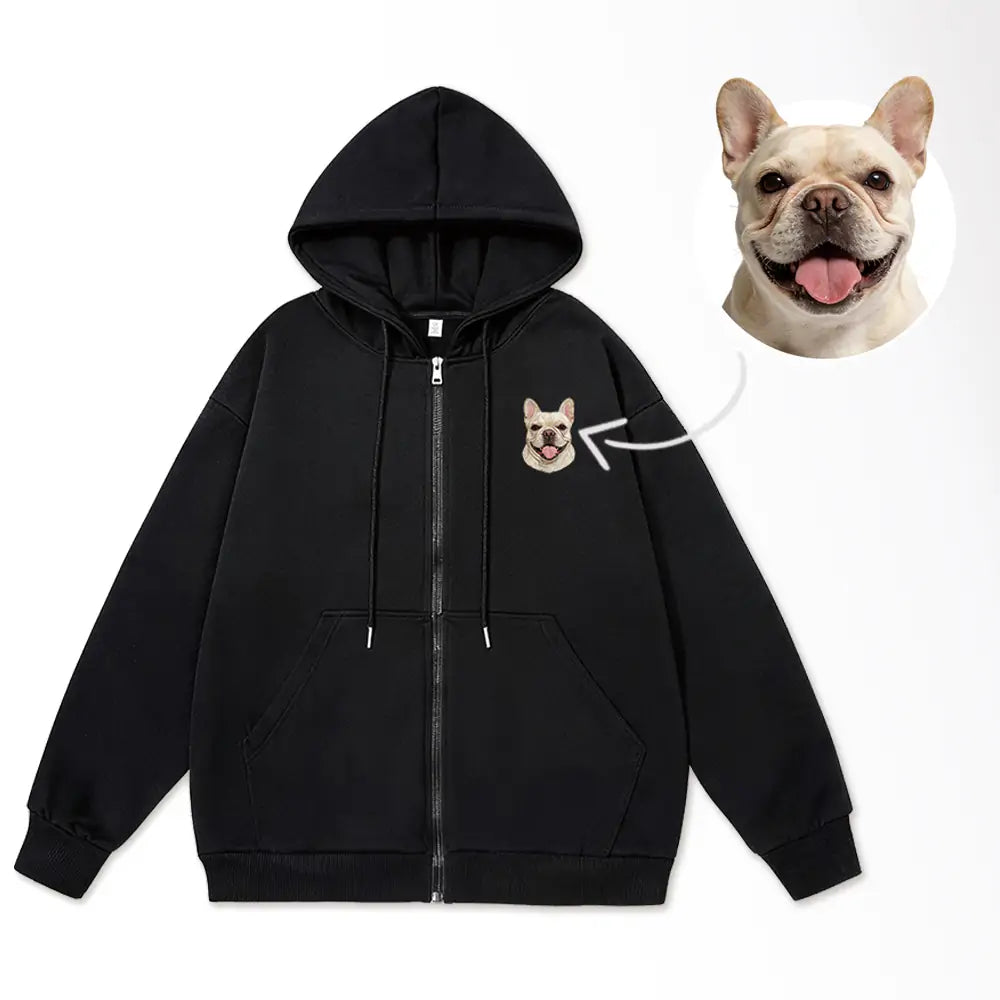 Custom Embroidered Pet Zip Hoodie