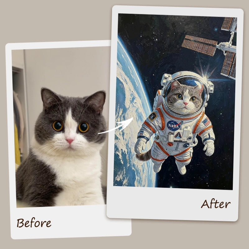 Custom Hand-Painted Pet Portrait |  The Sci-Fi Hero Collection