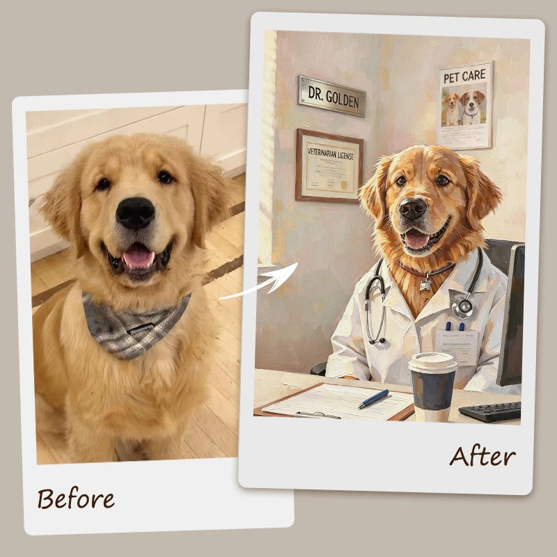 Custom Hand-Painted Pet Portrait | Classic Career Series