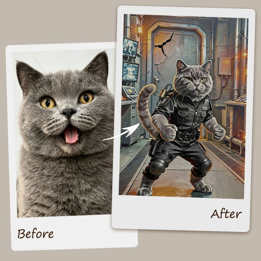 Custom Hand-Painted Pet Portrait |  The Sci-Fi Hero Collection
