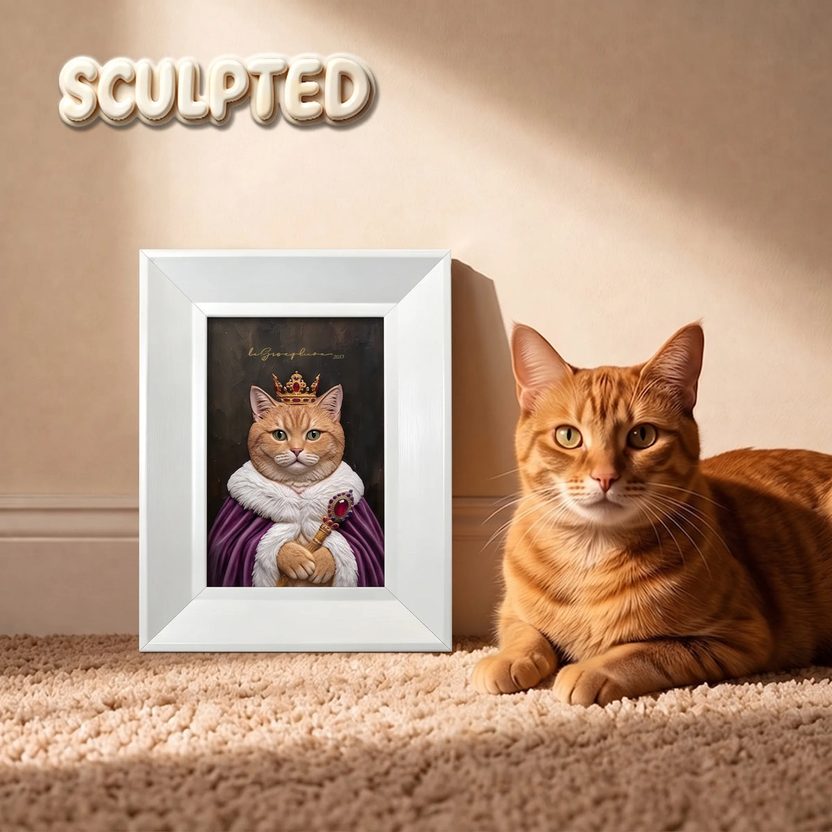 The Queen | Hand-sculpted 3D Pet Portrait