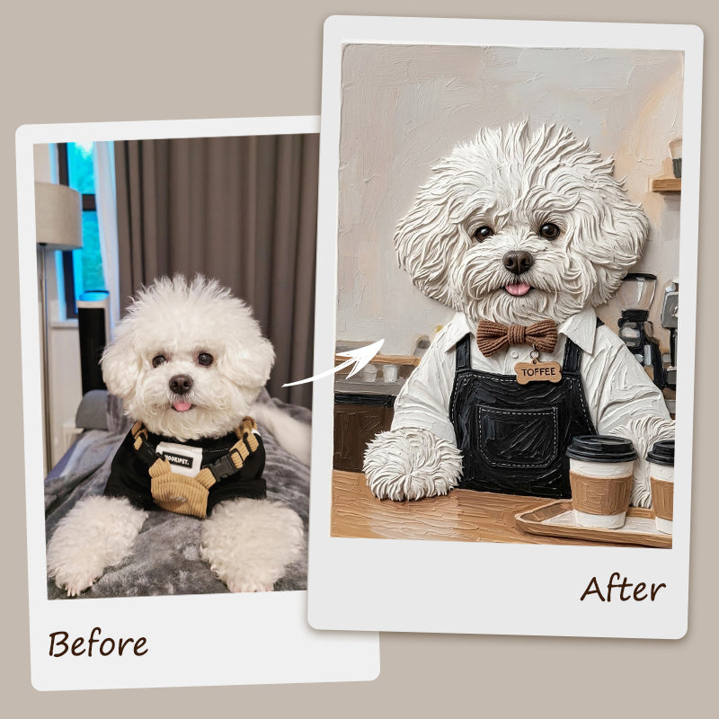 Custom Handmade Relief Pet Portrait | Classic Career Series
