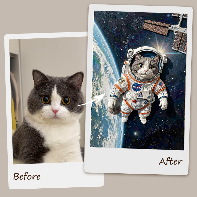 Custom Handmade Relief Pet Portrait | The Sci-Fi Hero Collection