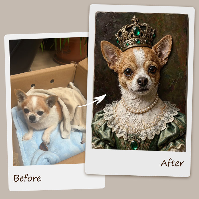 Custom Handmade Relief Pet Portrait | The Royal Collection