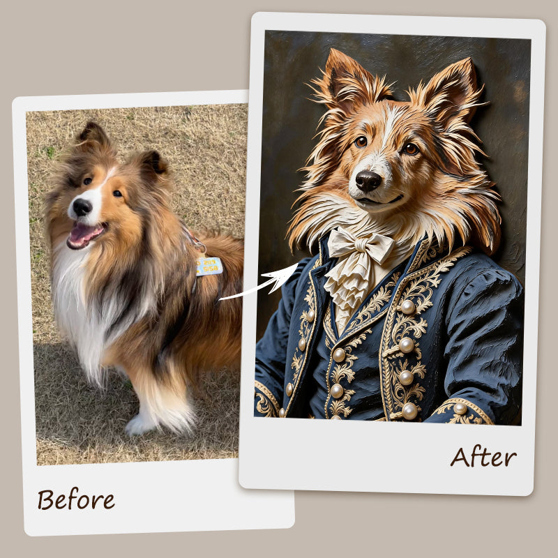 Custom Handmade Relief Pet Portrait | The Royal Collection