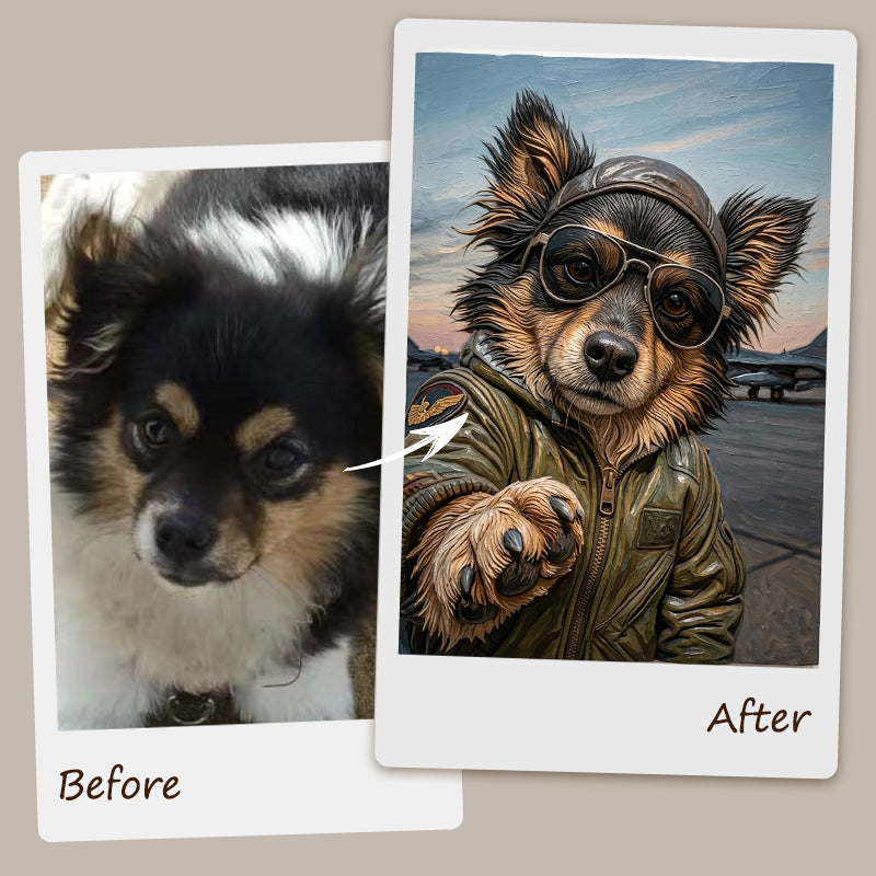 Custom Handmade Relief Pet Portrait | Classic Career Series