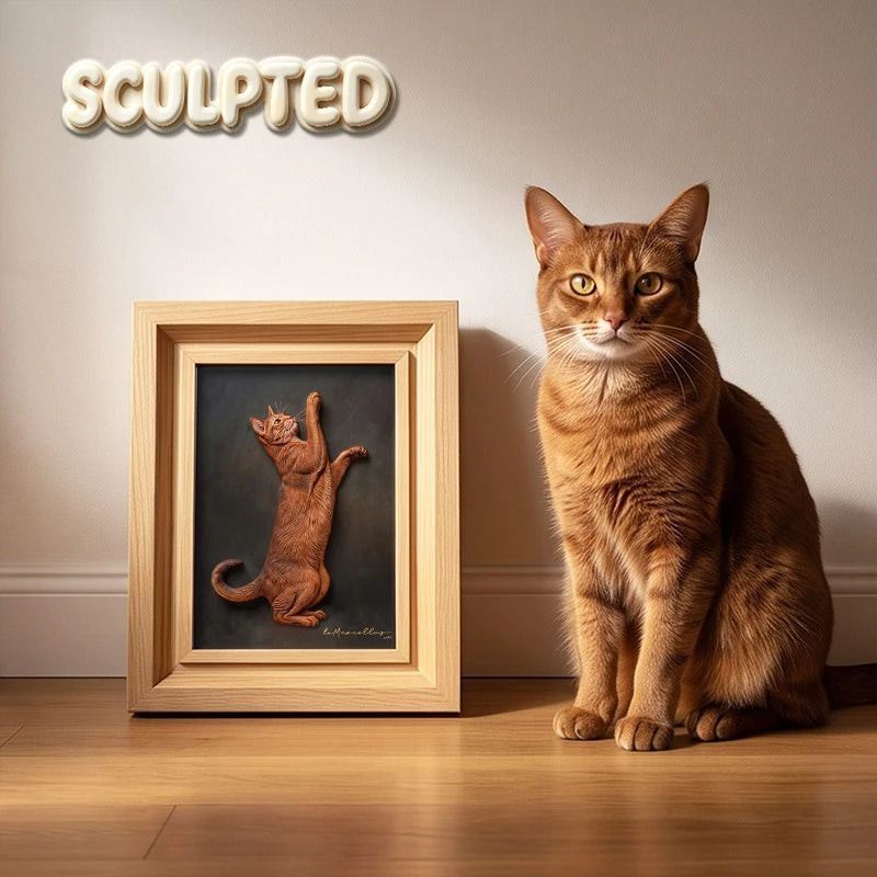 Modern Pet Portrait | Hand-sculpted 3D Pet Portrait