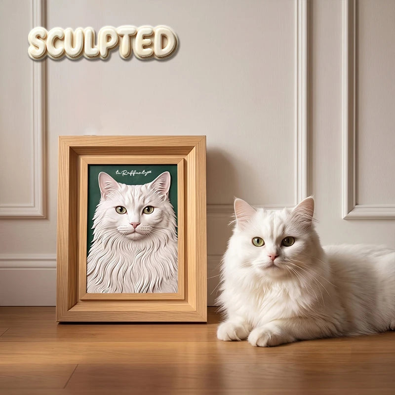 Modern Pet Portrait | Hand-sculpted 3D Pet Portrait