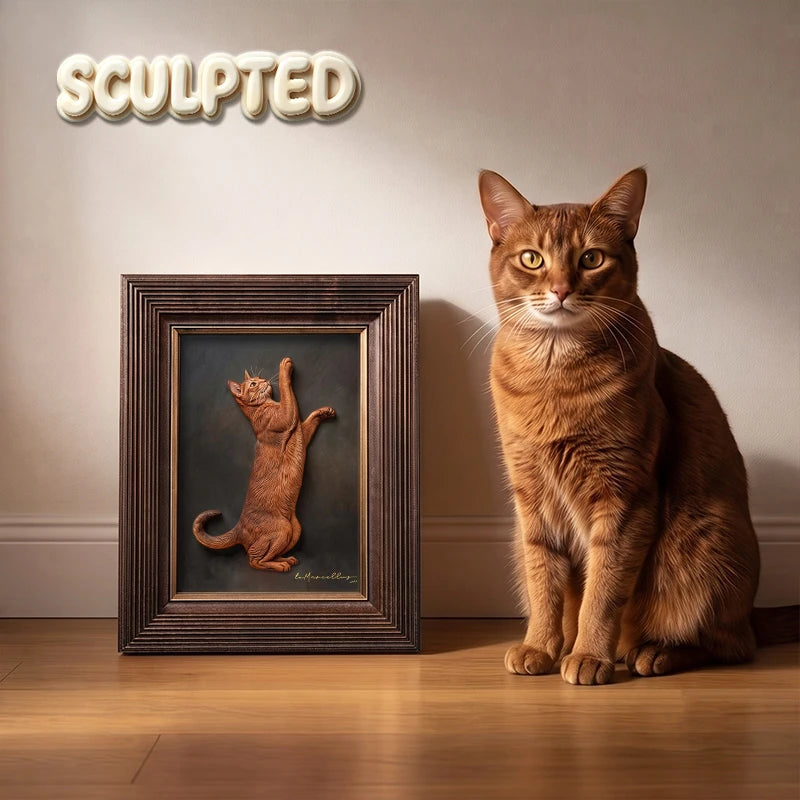 Modern Pet Portrait | Hand-sculpted 3D Pet Portrait