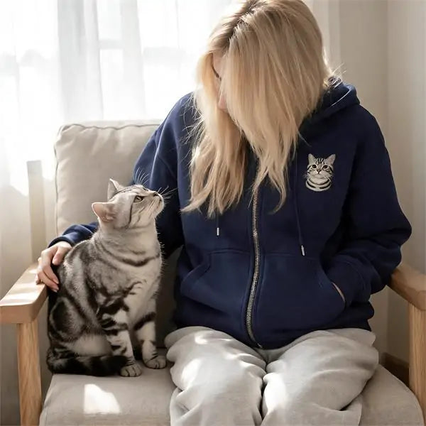 Custom Embroidered Pet Zip Hoodie