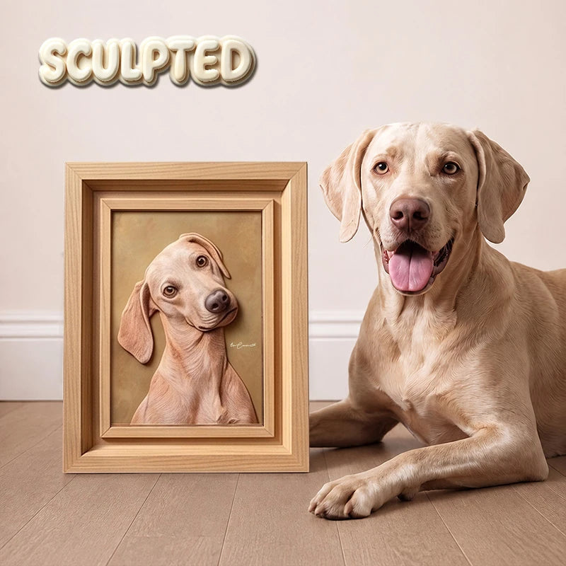 Modern Pet Portrait | Hand-sculpted 3D Pet Portrait