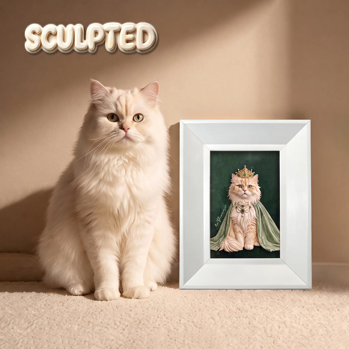 The Queen | Hand-sculpted 3D Pet Portrait