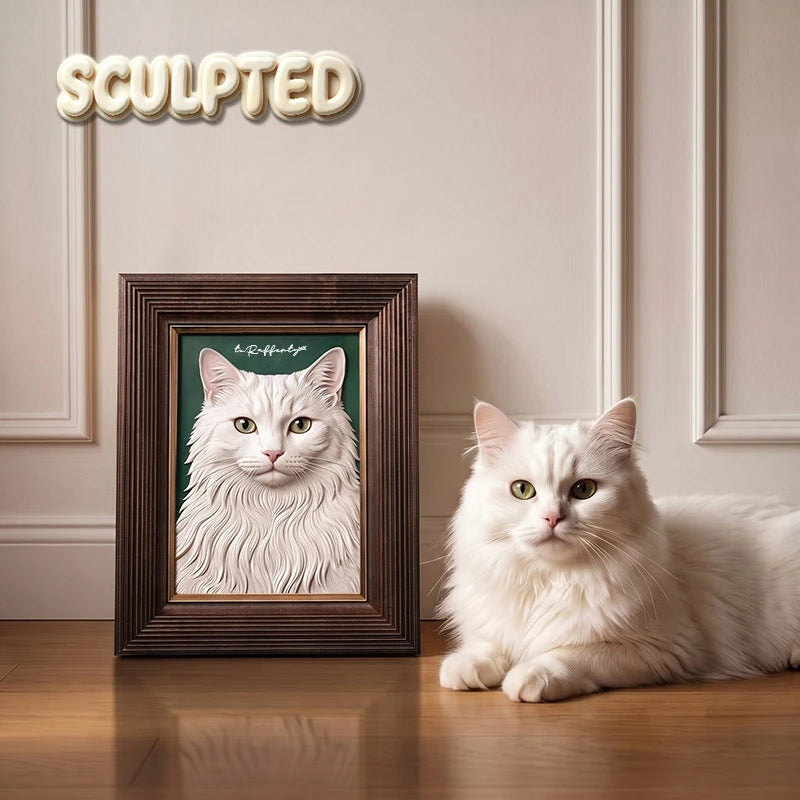 Modern Pet Portrait | Hand-sculpted 3D Pet Portrait