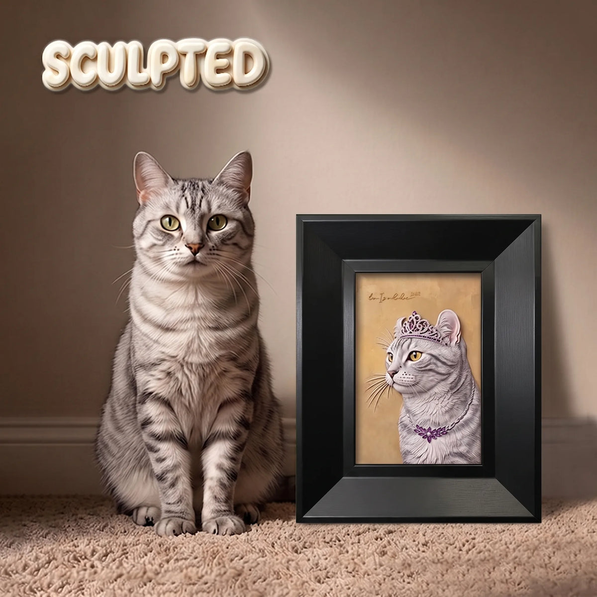 The Queen | Hand-sculpted 3D Pet Portrait